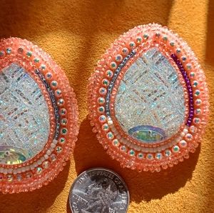 Neon beaded earrings